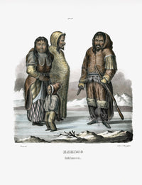 Bodmer Indigenous Peoples of the World Antique Print 1845 4 Eskimo - Panteek Antique Prints