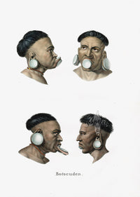 Bodmer Indigenous Peoples of the World Antique Print 1845 Botocuden - Panteek Antique Prints