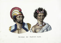 Bodmer Indigenous Peoples of the World Antique Print 1845 Hawaiian - Panteek Antique Prints