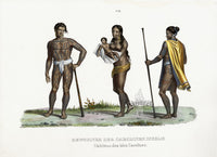 Bodmer Indigenous Peoples of the World Antique Print 1845 Inhabitants of Caroline Is. - Panteek Antique Prints
