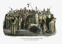 Bodmer Indigenous Peoples of the World Antique Print 1845 Scalp Dance - Panteek Antique Prints