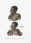 Bodmer Indigenous Peoples of the World Antique Print 1845 Tasmanians - Panteek Antique Prints