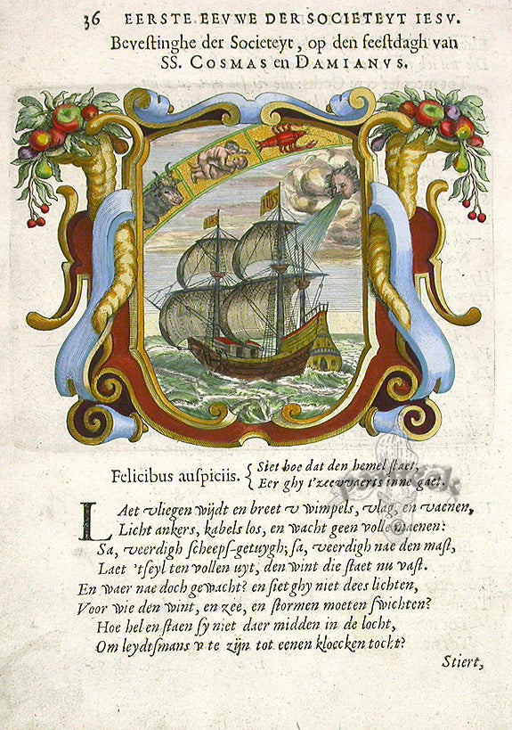 Bolland 1640 Mythology Emblem Print Happy Auspices