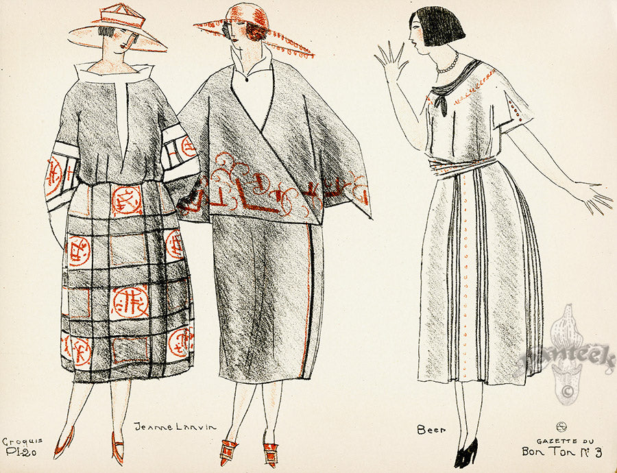 Bon Ton Fashion Prints Croquis de Modes d'Ete - Panteek Antique Prints