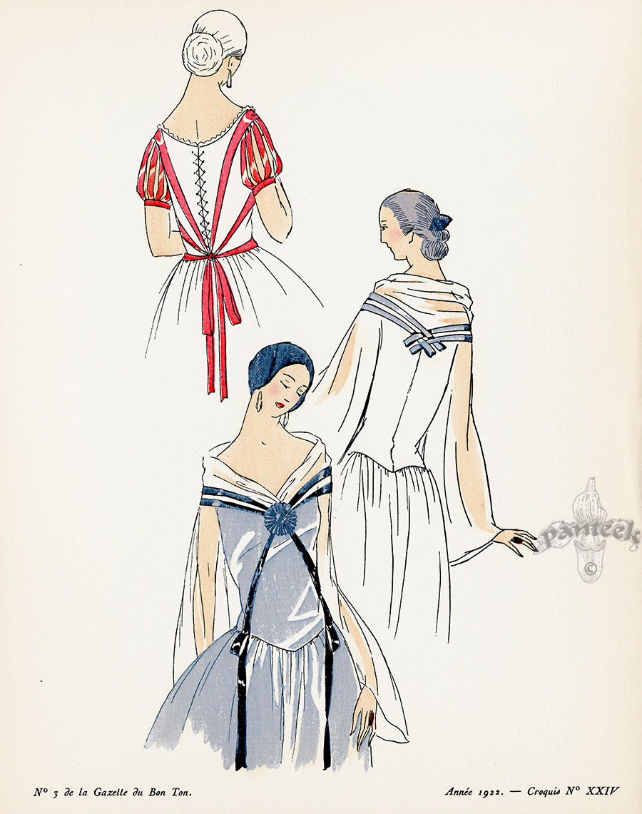 Bon Ton Fashion Prints Croquis Le Ruban - Panteek Antique Prints