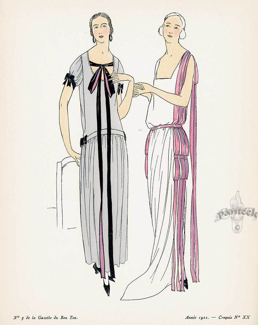 Bon Ton Fashion Prints Croquis Le Ruban - Panteek Antique Prints