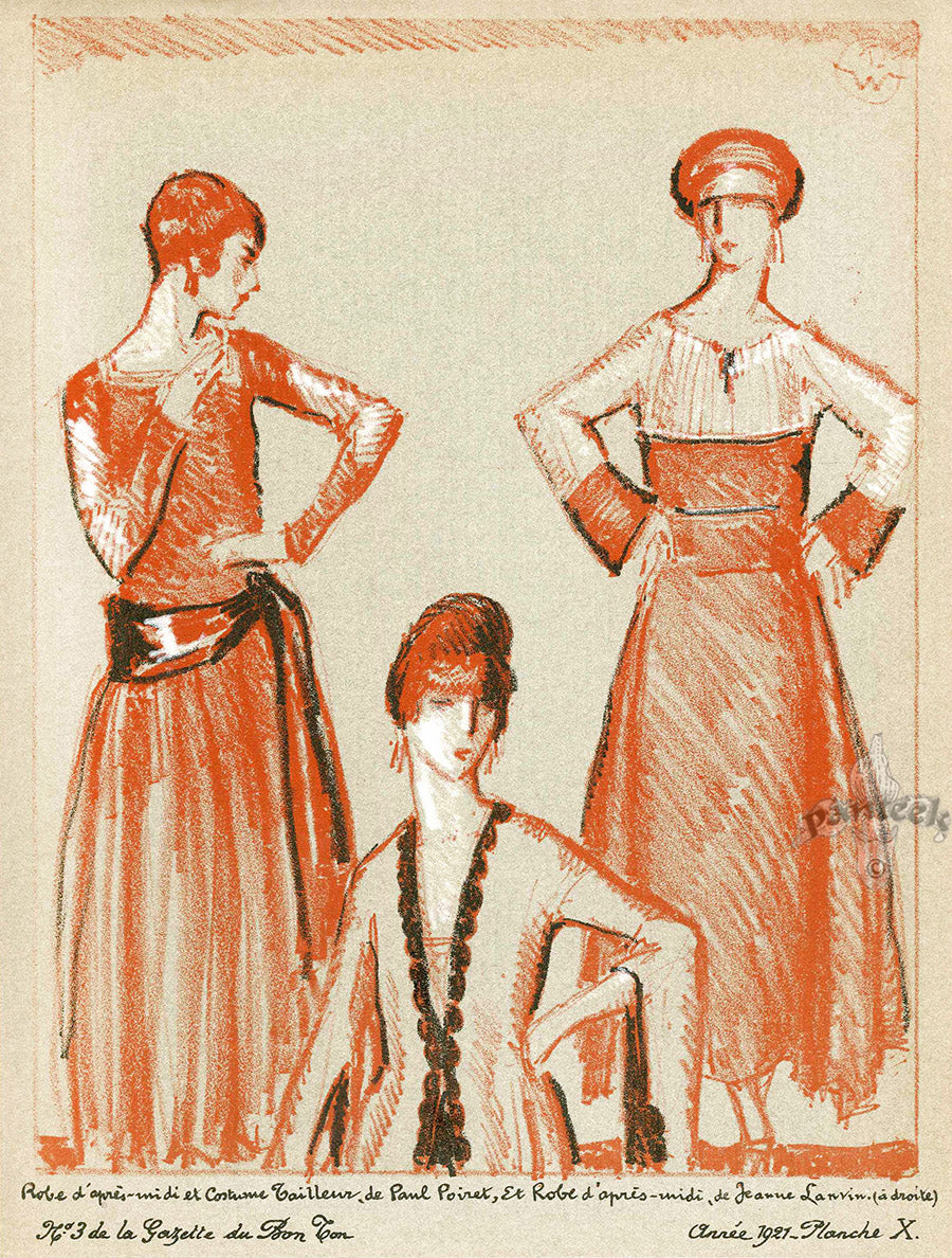 Bon Ton Fashion Prints Croquis Les Modes en l'an de Grace - Panteek Antique Prints