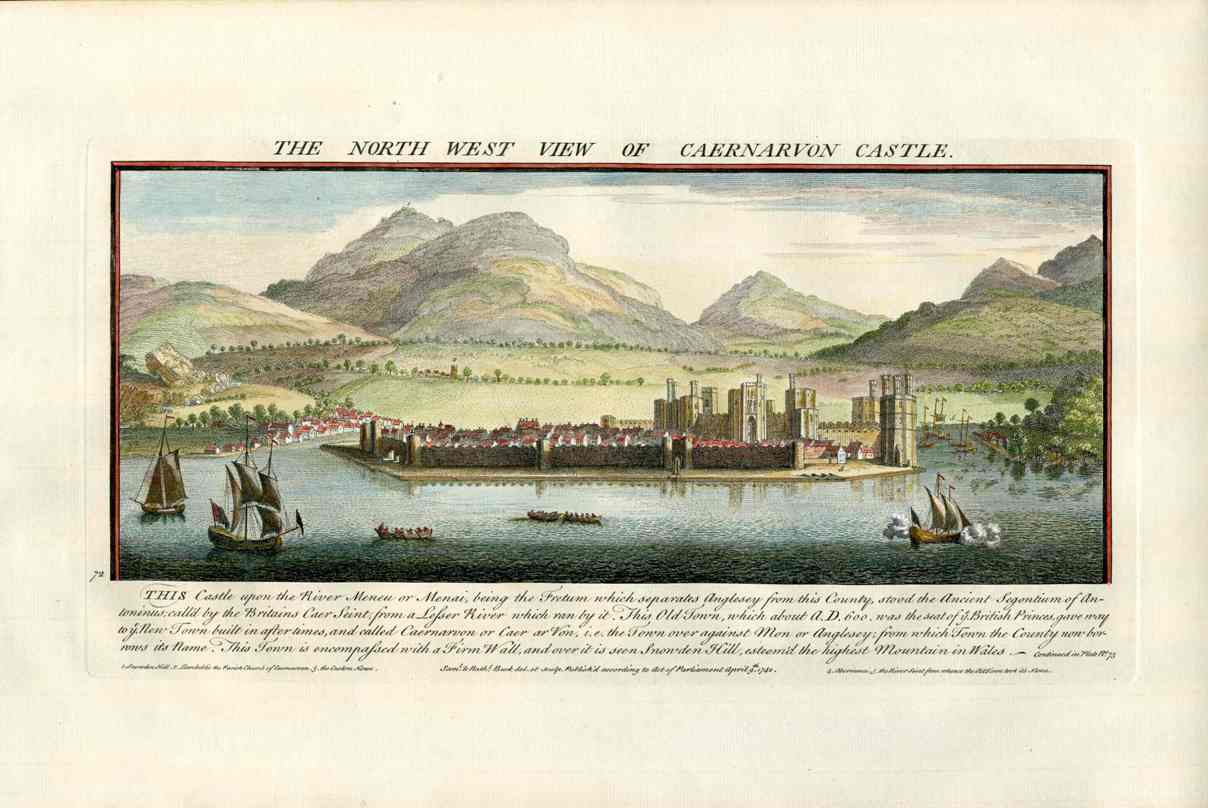 Buck Ruins of Castles & Abbeys in England 1726 Caenarvon Castle