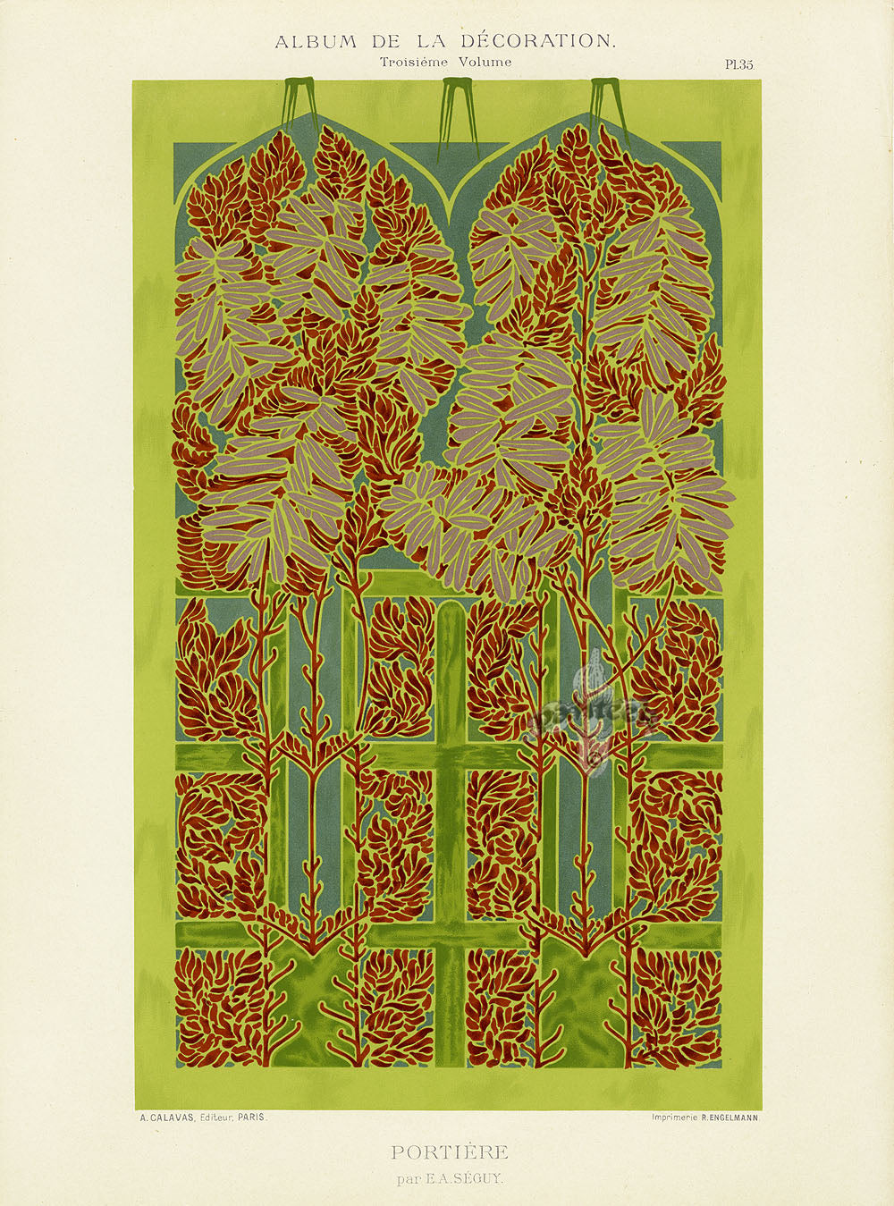 Calavas Decorative Antique Print Door by Seguy