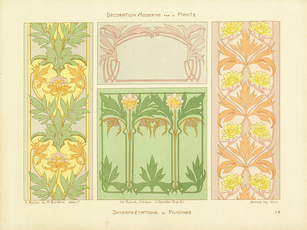 Calavas Decorative Antique Print Interpretations by Pivoines