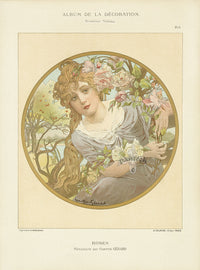 Calavas Decorative Antique Print Roses by Gerard - Panteek Antique Prints