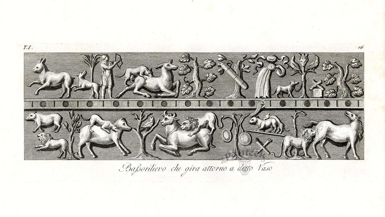 Carlo Antonini Print Italian Vase Bassorilievo Vase