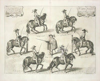 Cavendish General System of Horsemanship Print 1743 Capitain Mazin - Panteek Antique Prints