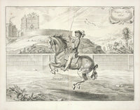 Cavendish General System of Horsemanship Print 1743 Marquis on Horseback - Panteek Antique Prints