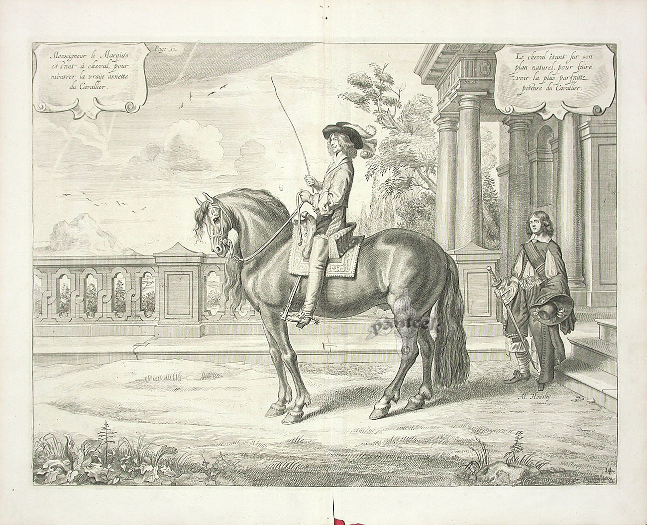 Cavendish General System of Horsemanship Print 1743 Monsieur Marouts
