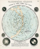 Celestial Atlas, Astronomy, Antique Print Planisphere Celeste - Panteek Antique Prints
