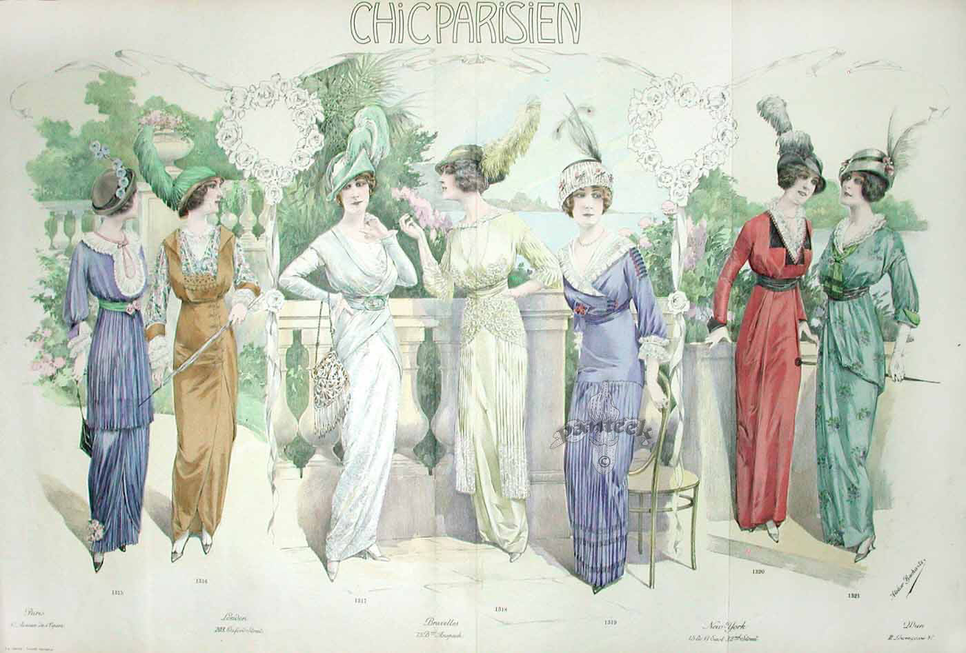Chic Parisien Fashion Prints 1913 Afternoon Party
