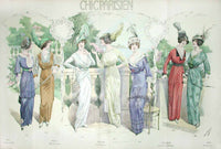 Chic Parisien Fashion Prints 1913 Afternoon Party - Panteek Antique Prints
