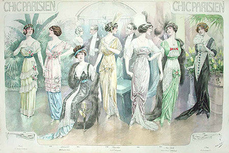 Chic Parisien Fashion Prints 1913 Ball Garden Party