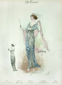 Chic Parisien Fashion Prints 1913 Blue Ball Gown - Panteek Antique Prints