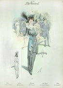 Chic Parisien Fashion Prints 1913 Grey Dress - Panteek Antique Prints