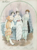 Chic Parisien Fashion Prints 1913 Orange, White, Green Dresses - Panteek Antique Prints