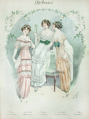 Chic Parisien Fashion Prints 1913 Pink, Green, Orange Dresses - Panteek Antique Prints