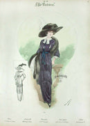Chic Parisien Fashion Prints 1913 Purple Dress - Panteek Antique Prints