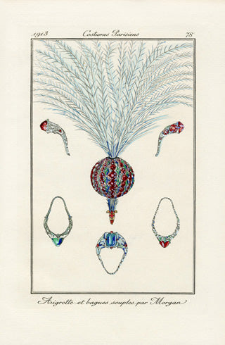 Costumes Parisiens 1912 Aigrette et bagues Rings