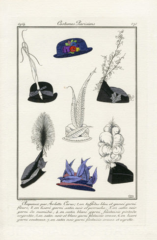 Costumes Parisiens 1912 Arlette Carus Hats