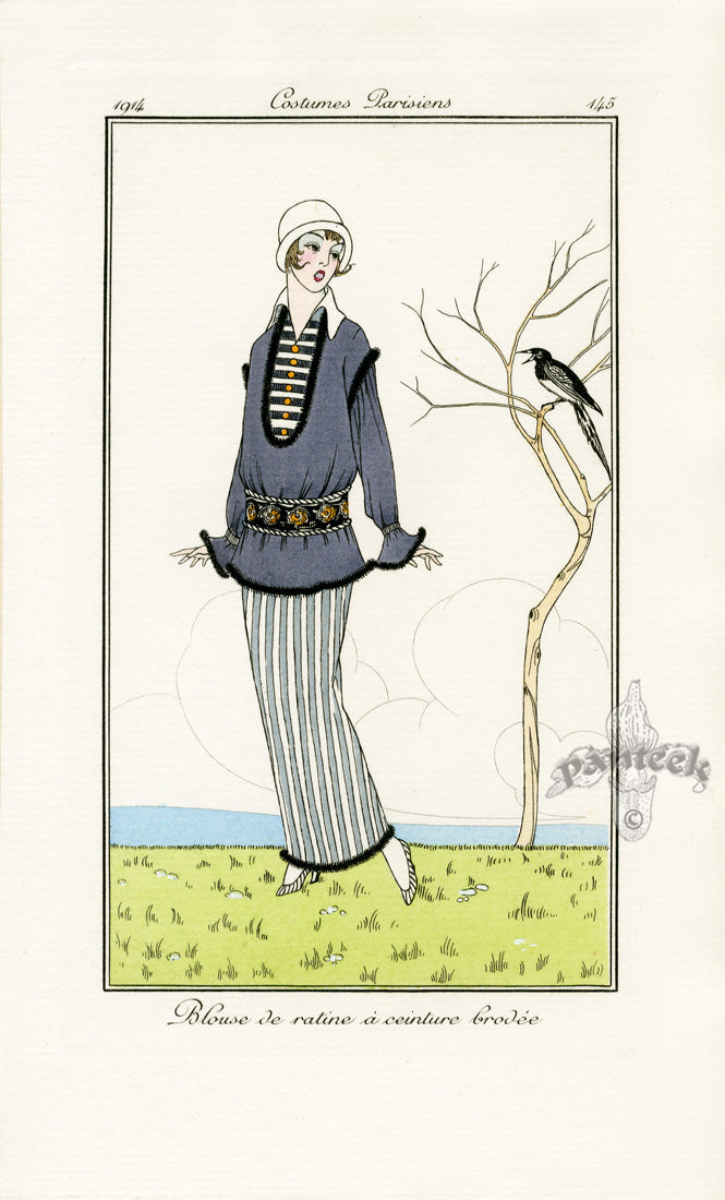 Costumes Parisiens 1912 Bouse de ratine Denim