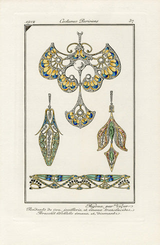 Costumes Parisiens 1912 Byoux par Vever Jewelry - Panteek Antique Prints