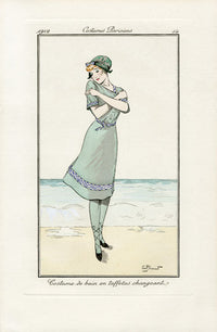 Costumes Parisiens 1912 Costume de bain Swimsuit - Panteek Antique Prints