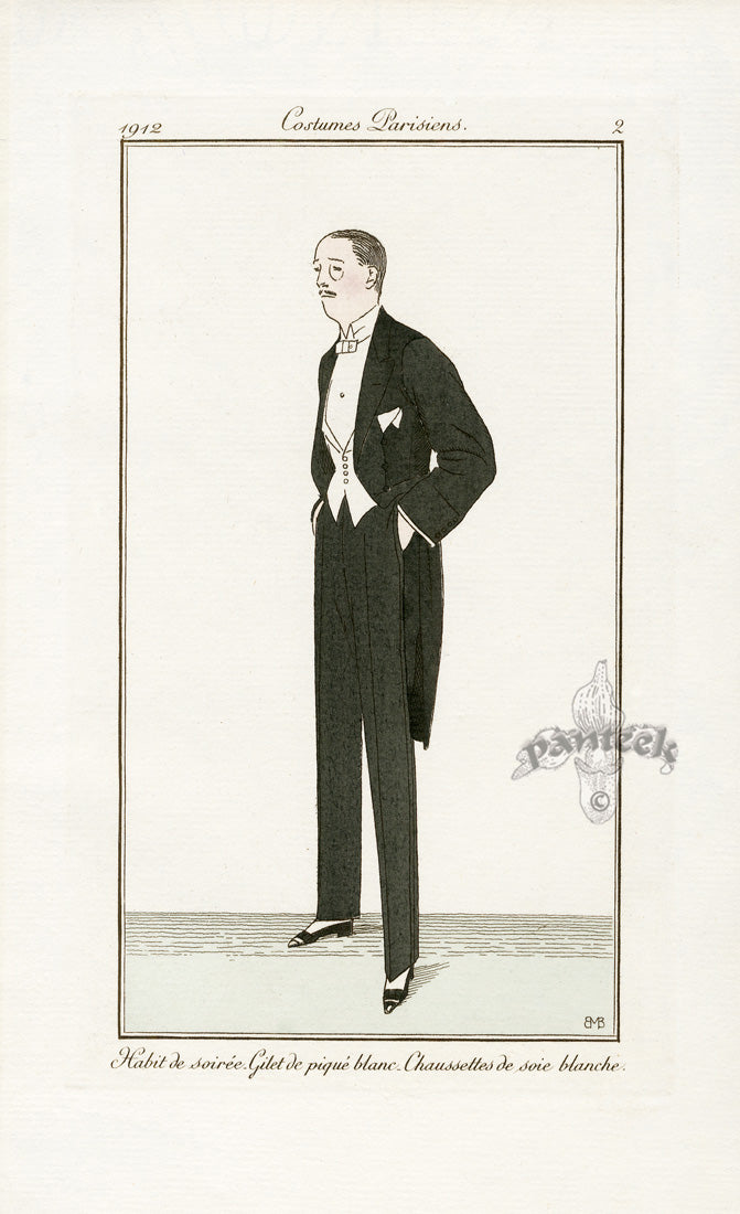 Costumes Parisiens 1912 Habit de soiree Tuxedo