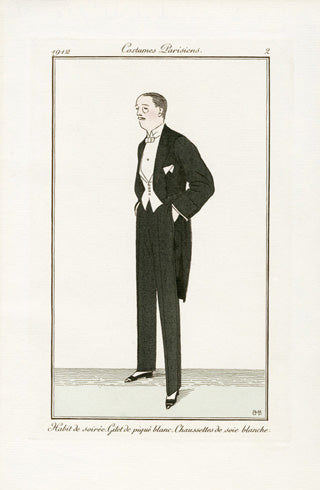 Costumes Parisiens 1912 Habit de soiree Tuxedo