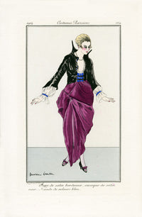 Costumes Parisiens 1912 Jupe de satin Skirt - Panteek Antique Prints