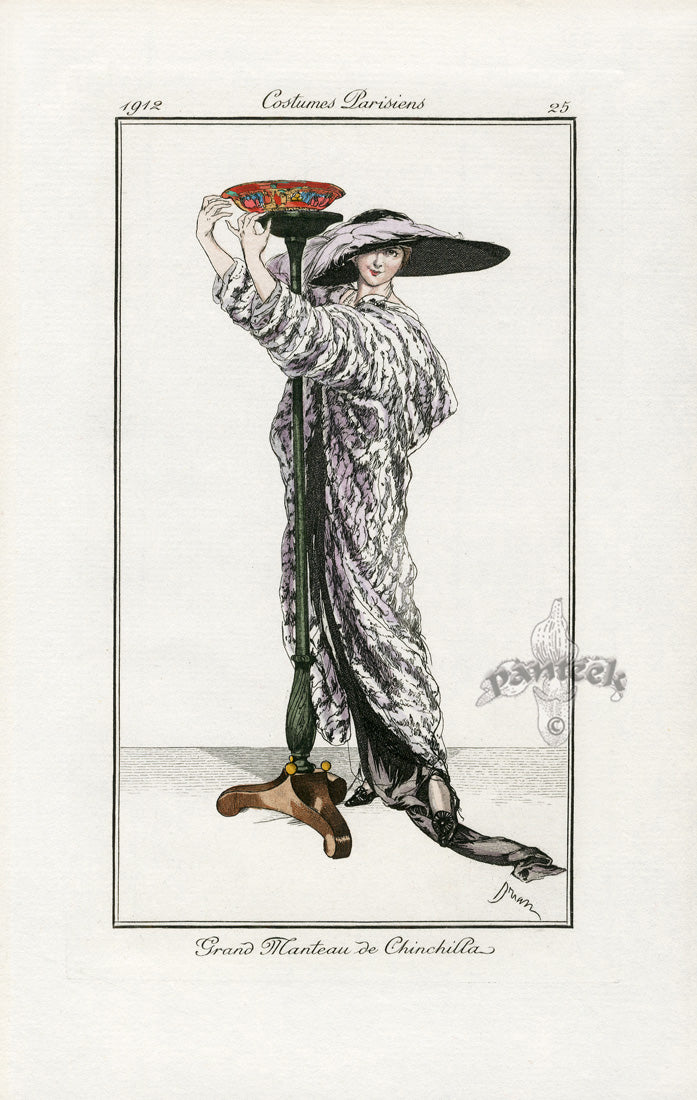 Costumes Parisiens 1912 Manteau de Chinchilla Coat