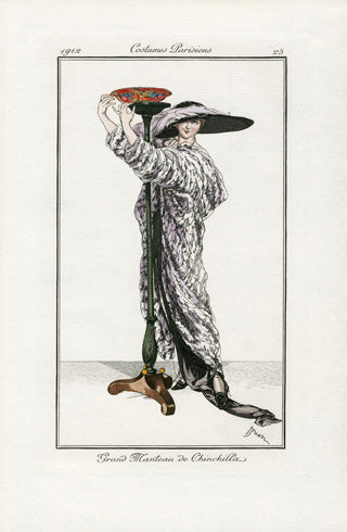 Costumes Parisiens 1912 Manteau de Chinchilla Coat - Panteek Antique Prints