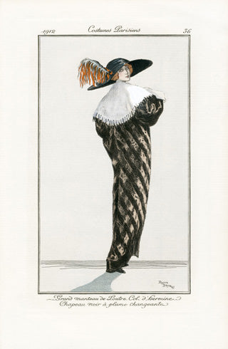 Costumes Parisiens 1912 Manteau de Loutre Coat - Panteek Antique Prints
