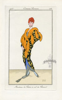 Costumes Parisiens 1912 Manteau de Putois Coat - Panteek Antique Prints