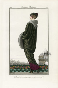Costumes Parisiens 1912 Manteau de taupe Coat - Panteek Antique Prints