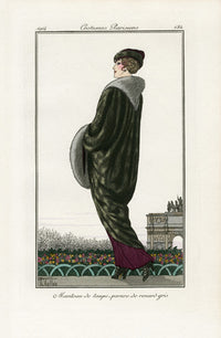Costumes Parisiens 1912 Manteau de taupe Coat - Panteek Antique Prints
