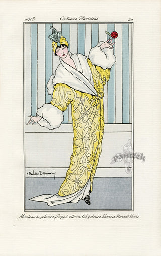 Costumes Parisiens 1912 Manteau de velours Coat