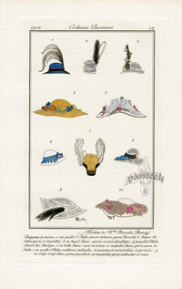 Costumes Parisiens 1912 Marcelle Demay Hats - Panteek Antique Prints