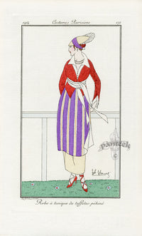 Costumes Parisiens 1912 Robe a tunique Dress - Panteek Antique Prints