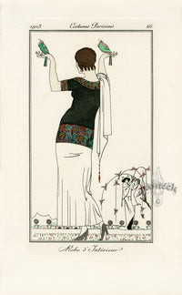 Costumes Parisiens 1912 Robe d'Interieur Dress - Panteek Antique Prints