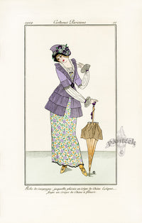 Costumes Parisiens 1912 Robe de campagne Dress - Panteek Antique Prints