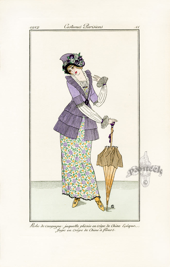 Costumes Parisiens 1912 Robe de campagne Dress