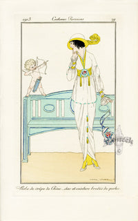 Costumes Parisiens 1912 Robe de crepe Dress - Panteek Antique Prints