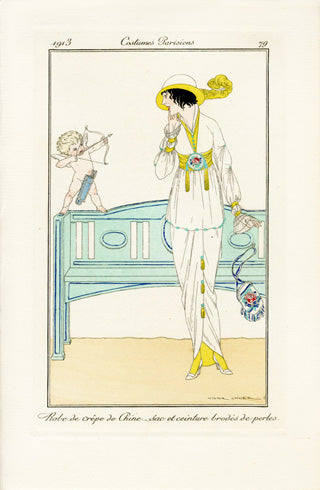 Costumes Parisiens 1912 Robe de crepe Dress - Panteek Antique Prints